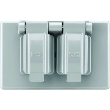 Eaton Cooper Wiring S1962 Cover, 4-9/16 in L, 2-7/8 in W, Rectangular, Thermoplastic, Gray