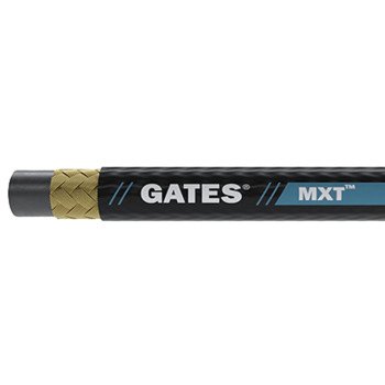 Gates MXT MEGASYS 85047 Wire Braid Hose, 0.675 in OD, 3/8 in ID, 50 ft L, 4800 psi Pressure, Synthetic Rubber, Black