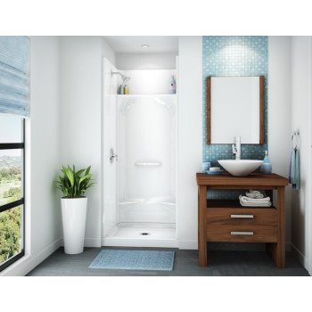 Maax Essence Series 148018-000-002-29 Shower Stall, 31-7/8 in L, 32 in W, 76 in H, Fiberglass, Alcove Installation