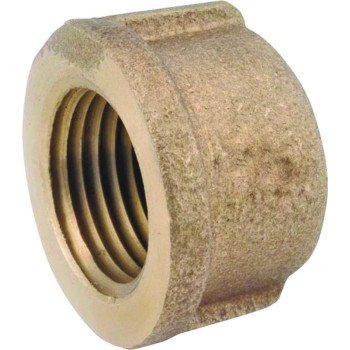 Anderson Metals 738108-20 Pipe Cap, 1-1/4 in, IPT, Brass, Red