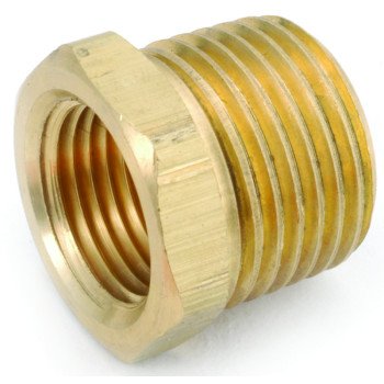 Anderson Metals 756110-0804 Hex Pipe Bushing, 1/2-14 x 1/4-18 in, MNPT x FNPT, 1000 psi Pressure