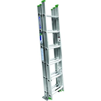 Werner D1216-3 Extension Ladder, 15 ft H Reach, 225 lb, Aluminum