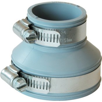 Fernco PDTC-215 Drain Trap Connector, 1-1/4 x 2 in, PVC, 4.3 psi Pressure