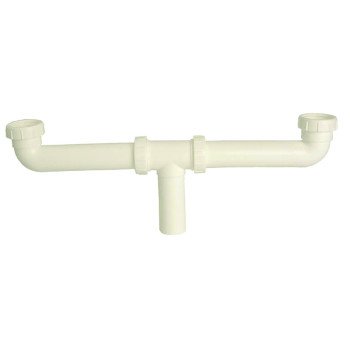 Danco 50974 Center Outlet Waste Drain Pipe, 1-1/2 in, Slip & Direct, Plastic, White