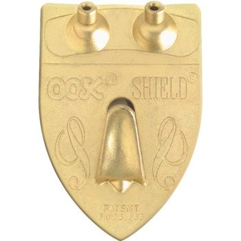 OOK 55005 Shield Hanger, 50 lb, Steel, Brass, Gold