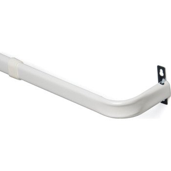 Kenney KN513 Curtain Rod, 1 in Dia, 84 to 120 in L, Steel, White