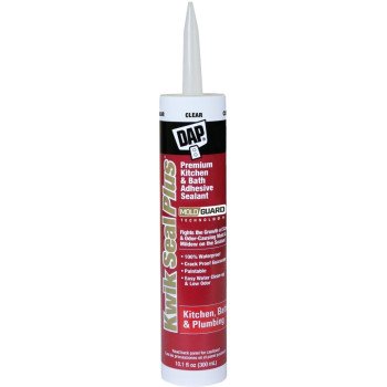 DAP KWIK SEAL PLUS 18516 Adhesive Sealant, Clear, 24 hr Curing, -20 to 150 deg F, 10.1 oz Tube