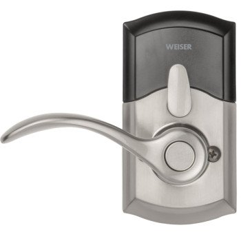 Weiser SmartCode 10 Commercial Lever Series 9GED26000-001 Electronic Deadbolt, Contemporary Design, Satin Nickel