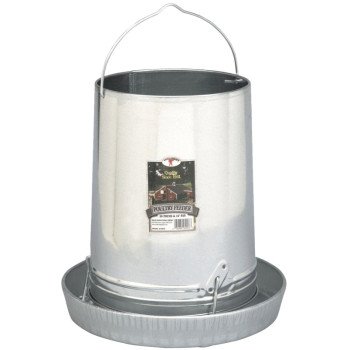 Little Giant 914043 Poultry Feeder, 30 lb Capacity, Rolled Edge, Galvanized Steel