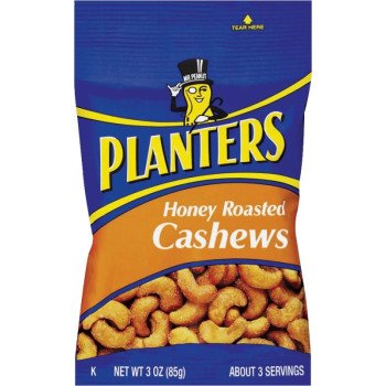 Planters 422700 Cashew, Honey Roasted, 3 oz, Bag