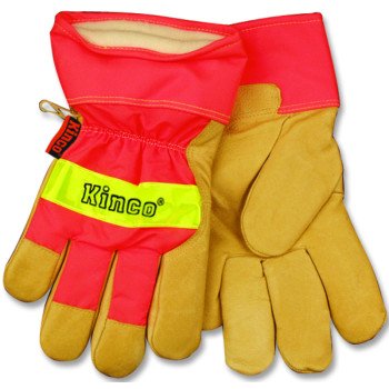 Heatkeep 1938-M Work Gloves, Men's, M, Wing Thumb, Orange/Palamino