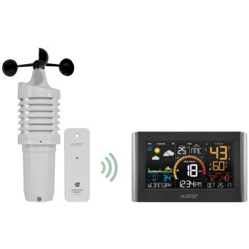 La Crosse V21-WTH Weather Station, Battery, 32 to 122 deg F Indoor, -40 to 140 deg F Outdoor, 0 to 111 mph Wind