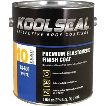 Kool Seal KS0063600-16 Elastomeric Roof Coating, White, 1 gal, Pail, Liquid