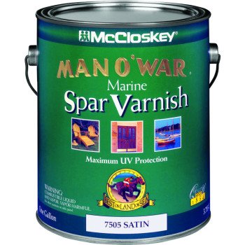 McCloskey Man O’ War 80-7505 080.0007505.007 Spar Varnish, Satin, Clear, Liquid, 1 gal