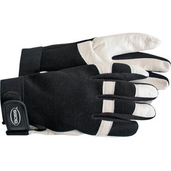 Boss 4047X Protective Gloves, XL, Wing Thumb, Elastic Cuff, Goatskin Leather, White