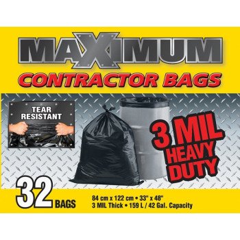 33483 BAG GRBGE CNTCR33X48 BLK