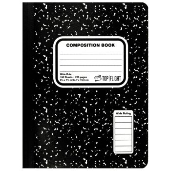 Top Flight MB100 Series 4511923 Marbled Composition Book, 100-Sheet, Sewn Binding