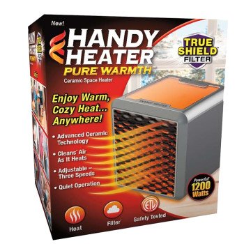 Handy Heater Pure Warmth Series HEATPW-MC4 Portable Space Heater, 1200 W, 3-Heat Setting