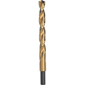 DEWALT DW1328 Jobber Drill Bit, 7/16 in Dia, 5-1/2 in OAL, Parabolic Flute, 3/8 in Dia Shank, Reduced Shank