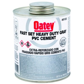 Oatey 31122 Solvent Cement, 32 oz Can, Liquid, Gray