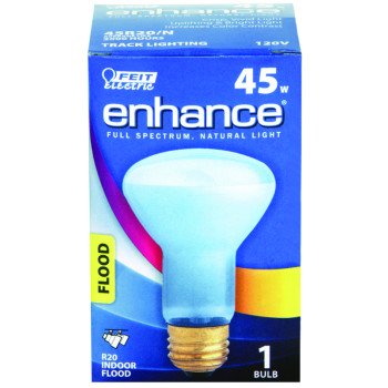 Feit Electric 45R20/N Incandescent Bulb, 50 W, R20 Lamp, Medium E26 Lamp Base, 3000 K Color Temp, 2000 hr Average Life