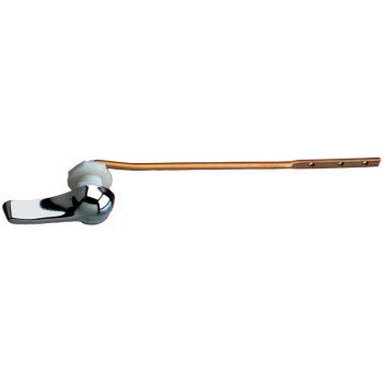 Plumb Pak PP23506 Toilet Flush Lever, Chrome, Includes: Plastic Nut and Spud, Pre-Drilled 8 in Metal Rod