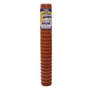 Tenax Snow Guard 82119104 Snow Fence, 100 ft L, 4 ft W, 1-3/4 x 1-3/4 in Mesh, HDPE, Orange