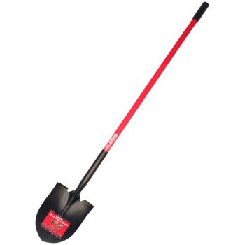 BULLY Tools 62515 Shovel, 9 in W Blade, 14 ga Gauge, Steel Blade, Fiberglass Handle, Comfort Grip Handle, 50 in L Handle