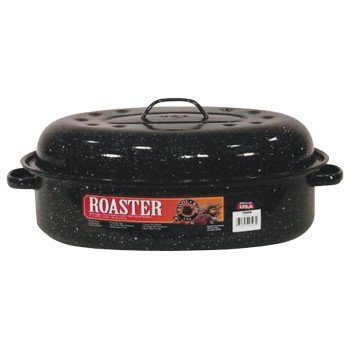 Granite Ware F0508-2 Roaster, 10 lb Capacity, Porcelain/Steel, Black, Dark Enamel, 15 in L, 10 in W, 6-1/4 in H