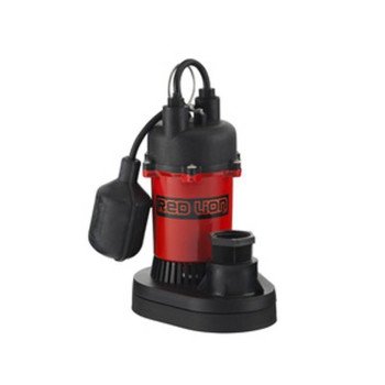 Red Lion 14942741 Sump Pump, 1-Phase, 4.4 A, 115 V, 1/3 hp, 1-1/2 in Outlet, 25 ft Max Head, 3200 gph, Thermoplastic