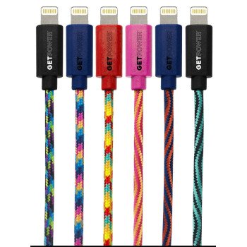 GetPower GP-XL-BRD-L USB Cable, Nylon Sheath, Assorted Sheath, 10 ft L