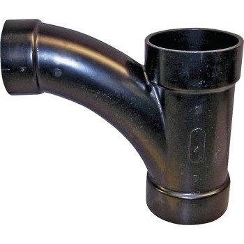 Canplas 104327BC Reducing Combination Tee Pipe Wye, 3 x 3 x 2 in, Hub, ABS, Black