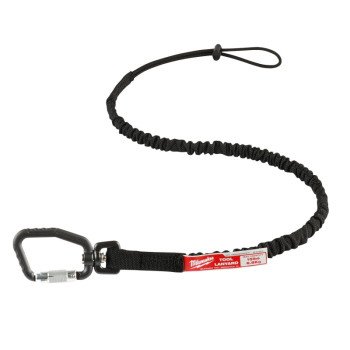 Milwaukee 48-22-8815 Locking Tool Lanyard, 36.3 in L, 15 lb Working Load, Rubber/Nylon Line, Black