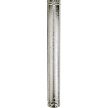 AmeriVent 6E3 Type B Gas Vent Pipe, 6 in OD, 3 ft L, Galvanized Steel