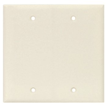 Eaton Wiring Devices PJ23LA Blank Wallplate, 4.87 in L, 4.97 in W, 0.08 in Thick, 2 -Gang, Polycarbonate