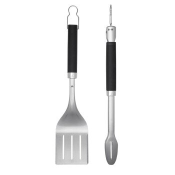 Weber Precision Series 6771 Grill Tongs and Spatula Set, Stainless Steel Blade, Stainless Steel, Rubber Handle