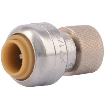 SharkBite U3523LFA Pipe Connector, 1/4 x 3/8 in, Compression, Brass, 200 psi Pressure