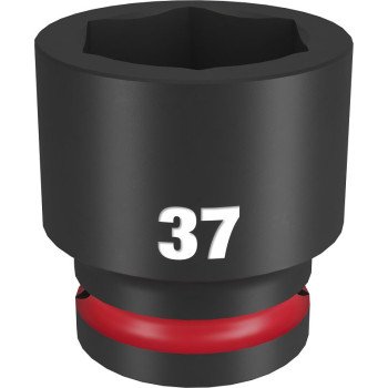 Milwaukee SHOCKWAVE Impact Duty Series 49-66-6375 Shallow Impact Socket, 37 mm Socket, 3/4 in Drive, Square Drive