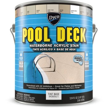 Dyco POOL DECK DYC9050/1 Concrete Stain, White, Liquid, 1 gal