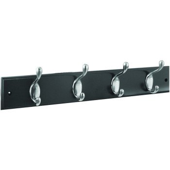 National Hardware DPV8170 Series S813-048 Hook Rail, Wall Mounting, 18 in L x 5/8 in W x 2-3/4 in H Dimensions, Brown