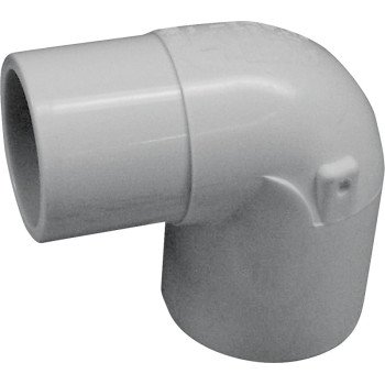 IPEX 435548 Street Pipe Elbow, 1-1/2 in, Spigot x Socket, 90 deg Angle, PVC, White, SCH 40 Schedule, 150 psi Pressure