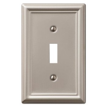 Amerelle 149TBN Wallplate, 4-7/8 in L, 3-1/8 in W, 1 -Gang, Steel, Brushed Nickel