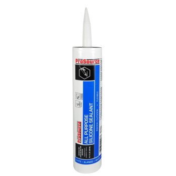 ProSource 68508 All Purpose Silicone Sealant, White, 10.1 oz Cartridge