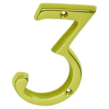 Schlage CS2-3036-605 #3 House Number, Character: 3, 4 in H Character, Brass Character, Brass