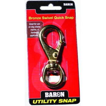 Baron C-251B-1 Quick Snap, 60 lb Working Load, Solid Bronze, Polished