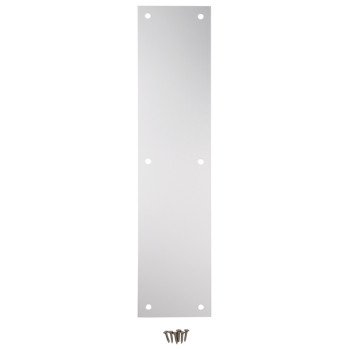 National Hardware N270-504 Push Plate, Nickel, Satin, 15 in L, 3-1/2 in W