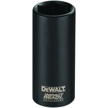 DeWALT IMPACT READY DW2283 Impact Socket, 11/32 in Socket, 3/8 in Drive, 6-Point, Steel, Black Oxide