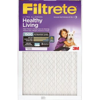 Filtrete 2012DC-6 Electrostatic Air Filter, 24 in L, 24 in W, 11 MERV, Microfiber Filter Media, Cardboard Frame