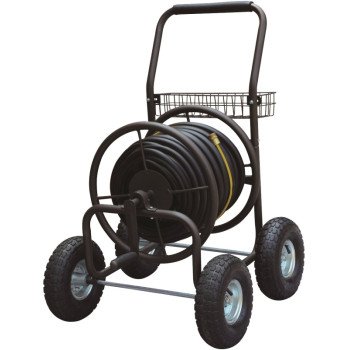 Landscapers Select TC4719A Hose Reel Cart, 250 ft L Hose, 250 ft Hose, Manual Crank Winding, Steel