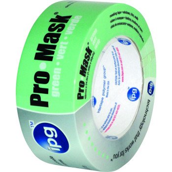 IPG 5802-.75 Masking Tape, 60 yd L, 3/4 in W, Crepe Paper Backing, Light Green